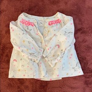Baby Gap 6-12 M Unicorn Top
